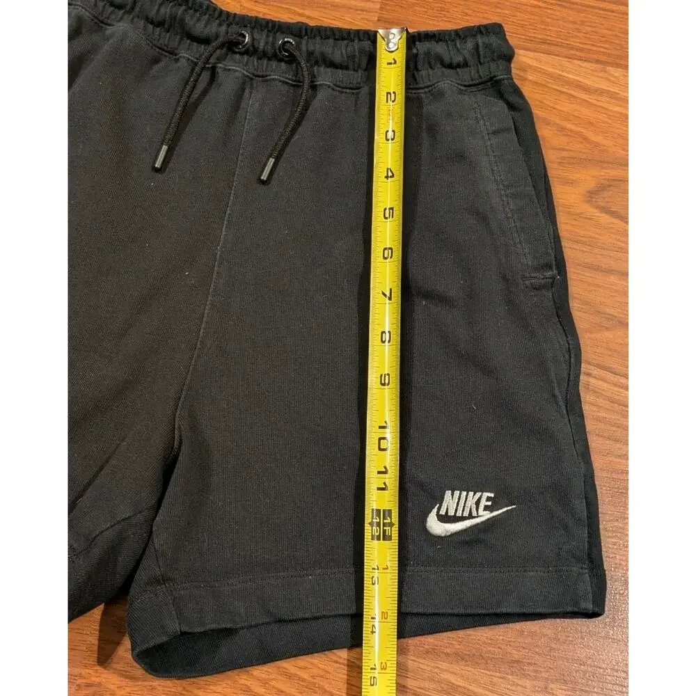 Vintage Nike Shorts Womens XS Black Embroidered Swoosh Cotton Y2K 90s Drawstring